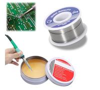 Fil de Soudure,1 Tome Etain a Souder,Soudure avec Noyau de Colophane Fil de Soudure,50 g Fil à Souder,1mm Fil de Soudure,10g Pâte de Flux de Soudure,Pâte à Souder,pour Soudure électrique et Bricolage
