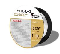 Fil de soudure fourré sans gaz en acier inoxydable E308LFC-O Diamètre 030 Bobine de 0,5 kg Argenté