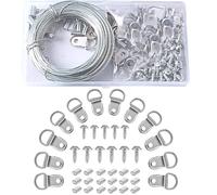 Fil de suspension de 30 m avec anneau en D, manchon à boucle à sertir pour accrocher des cadres photo, miroirs, art mural