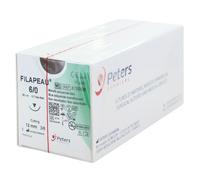 Fil de suture. sutures chirurgicales stériles Filapeau - 0.7 D - 6/0 COM - 3/8 - 12 mm - 90 cm
