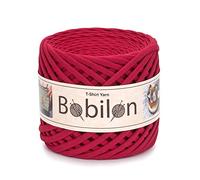 Fil de t-shirt pour crochet, tricot, tissu, tissu, t-shirt, fil pour macramé, bricolage, sac, panier, coussin, projets 5-7 mm - Rubis