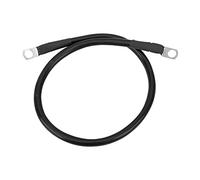 Fil de terre 4 AWG, 25 mm², 150 A, câble de terre à haute résistance, cordon de mise à la terre en cuivre étamé avec gaine en élastomère résine pour support de fusible d’onduleur e (B (Noir))