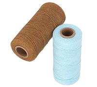 Fil de Tissage, Fil de Chaîne 2 Rouleaux de Chaîne à Tricoter Fil de Coton Pur Résistant à la Traction Fil de Chaîne 8/4 Fil épais avec des Couleurs Vives pour Tricoter frivolité