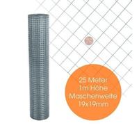 Fil de Volière 4-Eck Engrener 1,0 X 25m 19x19 MM Palissade Clôture Galvanisé