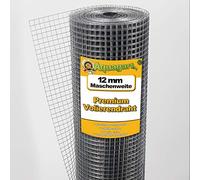 Fil de volière, Treillis métallique, Treillis soudé, Grillage, galvanisé à Chaud, 1 m de Large, 12 mm x 12 mm - différentes Longueurs (60m)