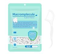 Fil dentaire avec manche à double fil pour espaces étroits, ultra-résistant, 2-en-1 cure dent fil dentaire pour nettoyage en profondeur et soin des gencives, sachet refermable, lot de 300