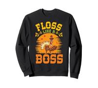 Fil Dentaire de Thanksgiving comme Un Patron de Dinde, pèlerin, Automne Sweatshirt