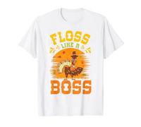 Fil Dentaire de Thanksgiving comme Un Patron de Dinde, pèlerin, Automne T-Shirt Graphique avec Valeur, Homme, Blanc, M