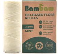 Fil Dentaire Fil Dentaire Écologique Goût Mentholé Cire De Candelilla Fil Dentaire Zéro Déchet Boite Rechargeable (Fil Vegan - 2 Recharges)