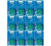 Fil dentaire Oral-B Satin - À la menthe - 25 mètres, ciré - Lot de 12 pièces