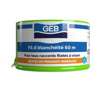 Fil d'étanchéité GEB 100% PTFE pour tous raccords à visser 60m