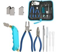 Fil D'huile en Verre Cutter Ensemble pour la Coupe de Produits en Verre Verre Cutter Grip,3 Taille Cutter Tête,Huile Dropper,Boîte de Rangement,Tournevis