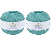 Fil DMC Petra, 100% Coton, Turquoise, Taille 5 (Lot de 2)