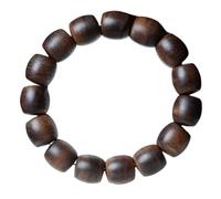Fil d'or vietnamien de qualité Collector Aquilaria Sinensis Bois d'agar Plusieurs Tailles de Perles en Baril lesté à Un Seul Brin avec Huile à nœud Complet