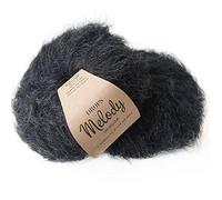 Fil doux et léger fabriqué à partir d'alpaga et de laine mérinos superfine, gouttes mélodie, 1,8 oz par pelote. 05 Noir