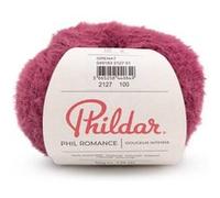 Phildar - Pelote de Laine Phil Romance - Laine à Tricoter - 100% POLYAMIDE - Aiguille n°4 - Couleur GRENAT