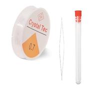 Fil Elastique pour Bracelet 0,5-1, mm for la Fabrication de Bijoux DIY (étirable)(0.7mm 8m 2Needles)