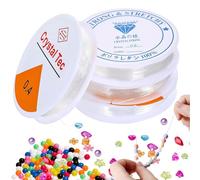 Fil Elastique pour Bracelet Resistant, 4 Rouleaux Transparent Fil Nylon pour Bracelet Perle 0.4mm 0.6mm 0.8mm 1mm, Cordon Élastique pour la Fabrication de Bijoux DIY, Artisanat, 52 Mètres au Total