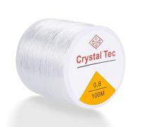 Fil Élastique pour Bracelets Transparent, 0.8mm 100m Fil de Perles en Élastique, Fil pour Bracelet Perle, Elastique Cristal Cordes pour Bracelet, Pearl, Collier, Fabrication de Bijoux, Artisanat