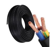 Fil Électrique 3 Conducteurs 0,5 À 2,5 Mm², 97 M, Renforcé De Lin Anti-traction, Câble Flexible En Cuivre Sans Oxygène 12-20 AWG For Éclairage De Scène Et Chaînes De Traction(90ft,2.5mm²)