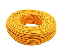 Fil Electrique 3 CORREUR 0.75MM2 Tissu Câble Couvert Cordon Vintage De Lumière Fil Électrique Textile D'alimentation Flexible(Dark Yellow,5m)