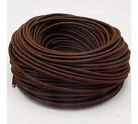 Fil Electrique 3 CORREUR 0.75MM2 Tissu Câble Couvert Cordon Vintage De Lumière Fil Électrique Textile D'alimentation Flexible(Brown,5m)