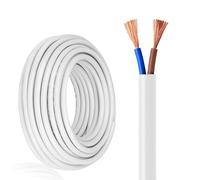 Fil Électrique Basse Tension 2 Conducteurs Calibre 18/16/14/12/10, 9,1 M, 2 Fils En Cuivre Étamé 18/2, Rallonge Flexible Blanche For Automobile Et Lampe LED(110FT,12AWG-2C)