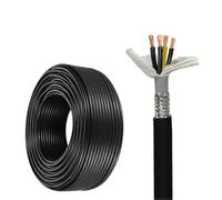 Fil Électrique Blindé Calibre 16, Conducteur En Cuivre Sans Oxygène À 4 Conducteurs, Câble De Chaîne Porte-câbles Double Gaine 9,1 M, Onduleur, CNC, Automatisation(30ft,1mm2-4c)