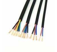 Fil électrique, Câble électrique 22awg 0,3 mm2, 2 cœurs, 18 cœurs, broche, fil de cuivre, manchons noirs, fil d'extension de conducteur(5 cores 5Meters)