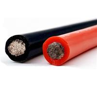 Fil électrique, Câble électrique en silicone noir très souple (8 AWG, 6, 4, 2, 1 AWG), for batterie de voiture, connecteur fils électriques 25 mm et 50(2awg,2Meter)