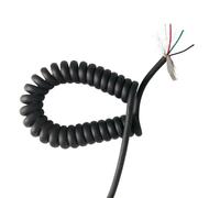 Fil électrique, Câble spiralé blindé à 4 conducteurs 20-26 AWG, surface mate, extensible de 1 à 15 mètres, câble télescopique spiralé(4 cores 24AWG,Stretch 3 meter)