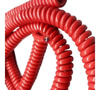 Fil électrique, cordon d'alimentation rétractable, Câble d'alimentation carré rouge en cuivre spiralé à 3 conducteurs 13 AWG de 2,5 mm(Stretch 8 Meters)
