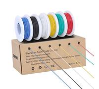 Fil électrique de calibre 30, kit de fils colorés Fil de silicone flexible 30 AWG (6 bobines de 20 mètres de couleur différente) Fil électronique 60V