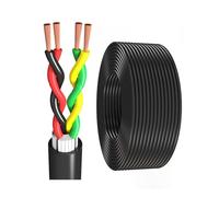 fil électrique en PVC, Câble à paires torsadées en cuivre pur RVVS 4 conducteurs, noir, section 0,5-1,5 mm², longueur 9-27 m (30-90 pi), 300 V(90ft,1.5mm²)