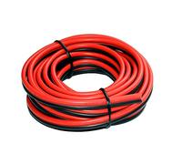Fil électrique en silicone 12 AWG 6 mètres [Noir 3 m Rouge 3 m] Ligne de câble parallèle à 2 conducteurs souple et flexible 3,3 mm² Raccordement Brins sans oxygène Fil de cuivre étamé TUOFENG