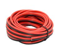 Fil électrique en Silicone 2.0mm² 14awg Parallèle à 2 Conducteurs 10 Mètres[Noir 5M Rouge 5M] Cable de Connexion Sans Oxygène Fil Toronné Cuivré Résistant à Haute Température