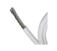 Fil éLectrique pour Maison, Câble métallique flexible en acier inoxydable recouvert de PVC blanc, 10 mètres, 1/1,5/2/3/4 mm de diamètre(5mm after coating)