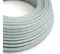 Fil Électrique Rond Gaine De Tissu De Couleur Coton Bleu Brume RX12-5 Mètres, 2x0.75