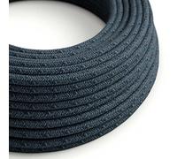 Fil Électrique Rond Gaine De Tissu De Couleur Coton Bleu Mirage RX10-50 Mètres, 3x0.75