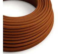 Fil Électrique Rond Gaine De Tissu De Couleur Coton Tissu Uni Daim RC23-50 Mètres, 2x0.75
