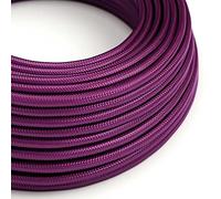 Fil Électrique Rond Gaine De Tissu Effet Soie Tissu Uni UltraViolet RM35-1 Mètre, 3x0.75