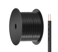 Fil électrique SPT-2 de calibre 18 à 2 conducteurs 70 m 18/2 basse tension 18 AWG Fil d'extension flexible en cuivre étamé pour éclairage de lampe, bandes LED, noir