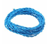 Fil électrique textile tressé torsadé à 2 conducteurs de 0,75 mm², multicolore, longueurs multiples(Blue,15m)