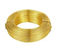 Fil en aluminium flexible pour loisirs créatifs - 500 g - 0,6/1,2/3 mm - Pour fabrication de bijoux - Doré - 3 mm - 25 m