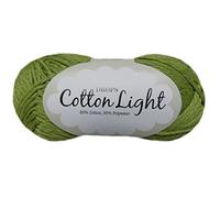 Fil en coton mélangé pour tricot et crochet, 3 ou peigné léger, poids DK, gouttes de coton léger, 50 g, 100 m par pelote (11 vert)
