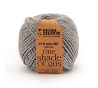 Fil en coton pour macramé - GRAINE CREATIVE - Gris clair - 2,5 mm - 80 m - 200 g