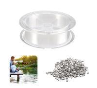 Fil en nylon transparent 0,8 mm x 200 m, fil invisible avec gaine en aluminium, fil de nylon transparent pour le bricolage, la pêche, l'artisanat, la bijouterie, la pendaison.