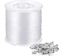 Fil en Nylon Transparent Solide pour Décor de Noël Suspendu et 50 Manchon à Boucle (218 Yd.)