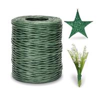 Fil en papier naturel de 200 m x 2 mm, Fil Décoratif, Fil de Papier Artisanal Adapté à L'emballage de Bouquets de Mariage Floraux DIY, Arrangement Floral (Vert armée)