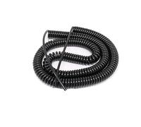 Fil Extensible à Noyau de cuivre Pur, 5 mètres, 6, 8, 10, Cordon d'alimentation télescopique Noir, câble en Spirale Ressort(10 Meter Straight Length)
